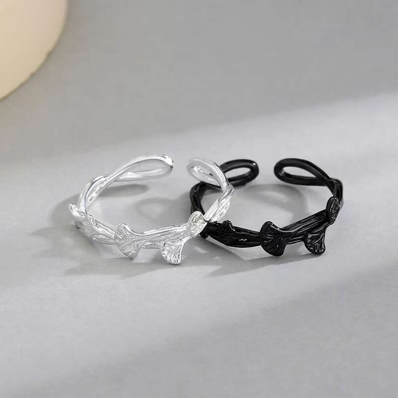 New Hot Selling Ginkgo Exquisite Leaf Personalized Fashion Literary Fresh Open Ring