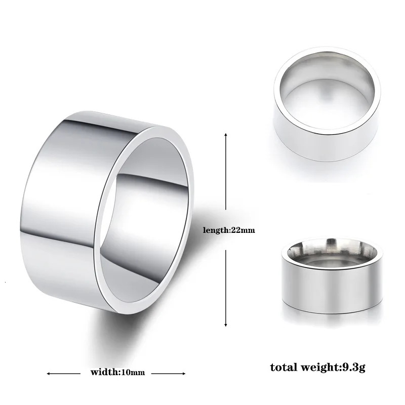 Hiphop Stainless Steel Non fading Large Wrench Ring Commemorative Fashion Simple Wide Edition Mens Ring Jewelry Gift 241209
