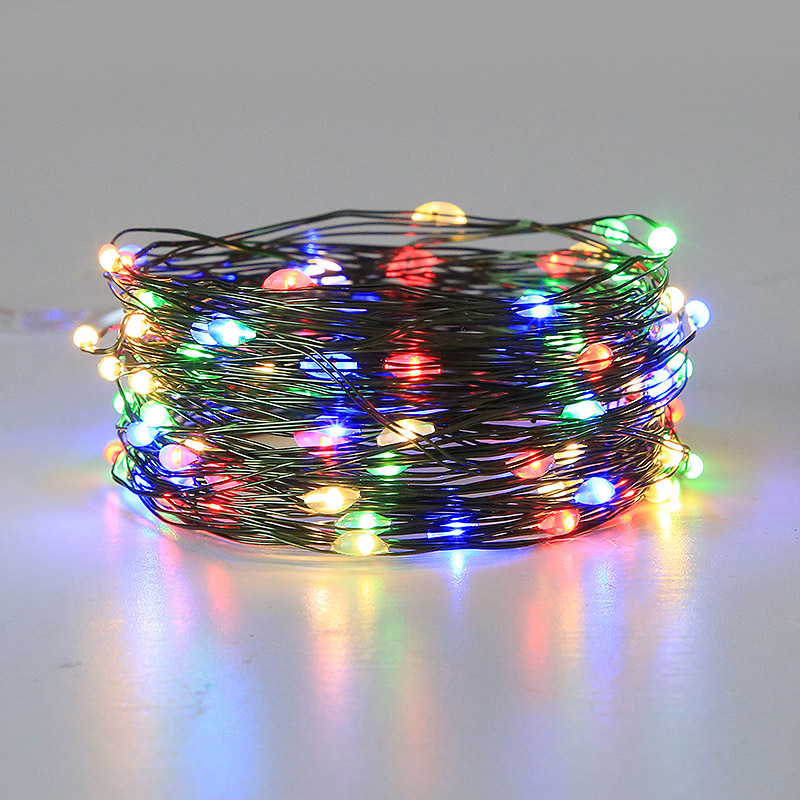 Christmas tree green wire copper wire lights string star lights coloured lights string full of stars greenery rattan garland decoration