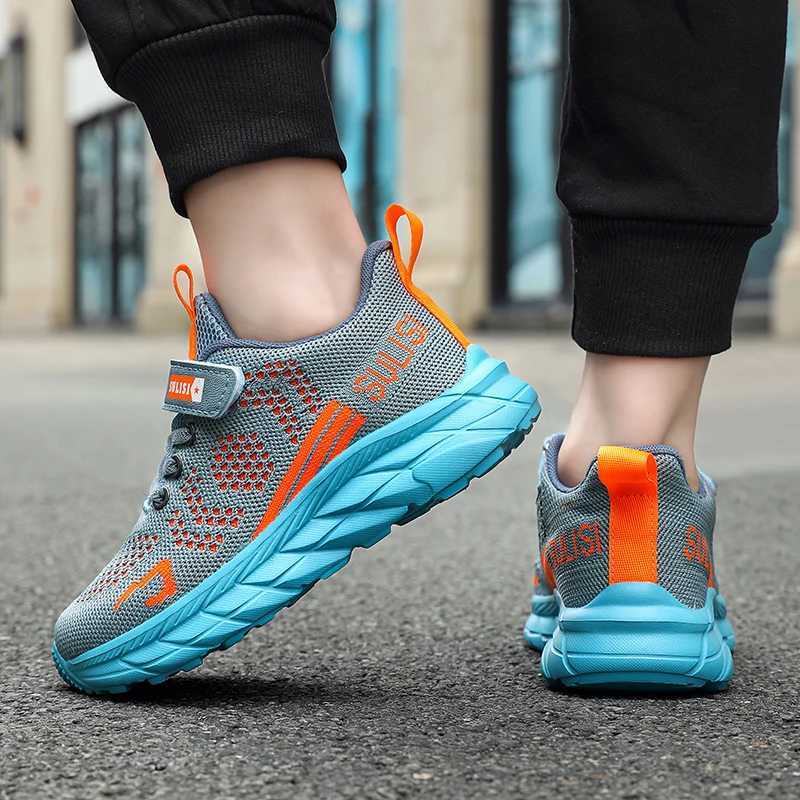 Boys walking sports shoes childrens outdoor anti slip sports shoes fashionable mesh and lightweight casual shoes for elderly children X241209