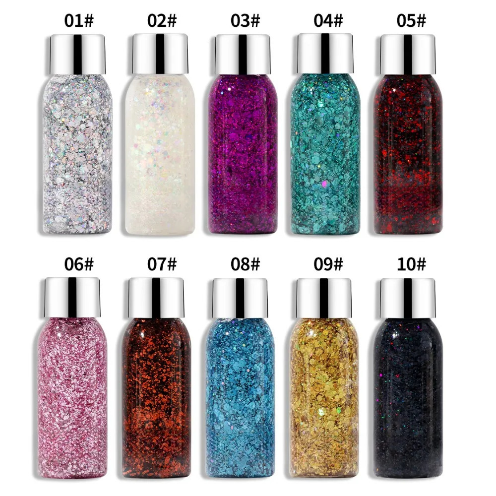 Multifunctional Eye Glitter Hair Body Face Glitter Gel Art Flash Loose Sequins Cream Festival Glitter Decor Eyeshadow Makeup 241209
