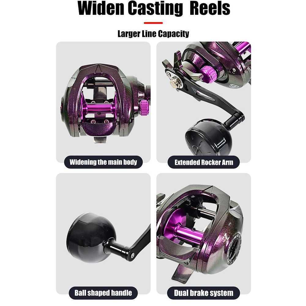 12KG Max Drag Baitcasting Reel 5.3 1 Fishing Wheel Wide-body Long-range Dropt Wheel for Sea/ Boat Fishing Baitcast Reels PescaXJ241209