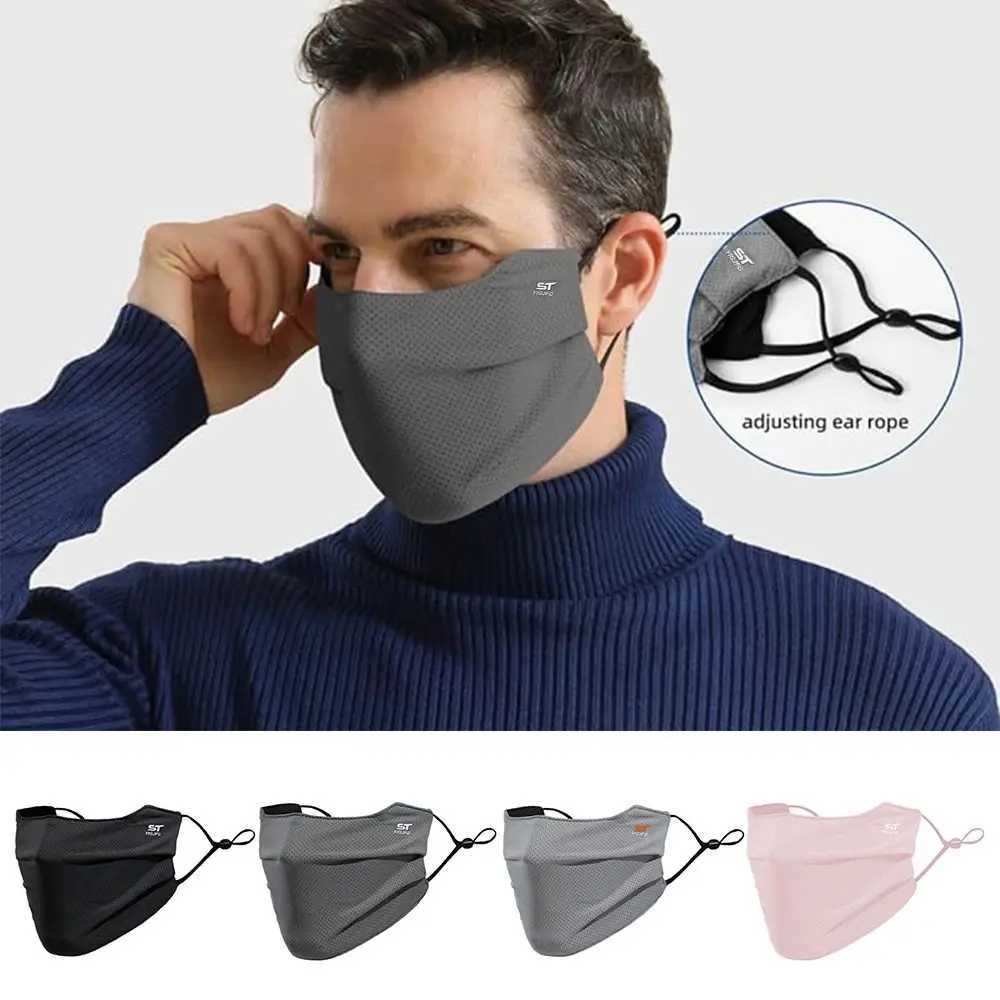 3pcsNylon Face Cover Sun Protection Face Mask Reusable Breathable UV Face Shield Solid Color Washable Ice Silk Face MaskXJ241209