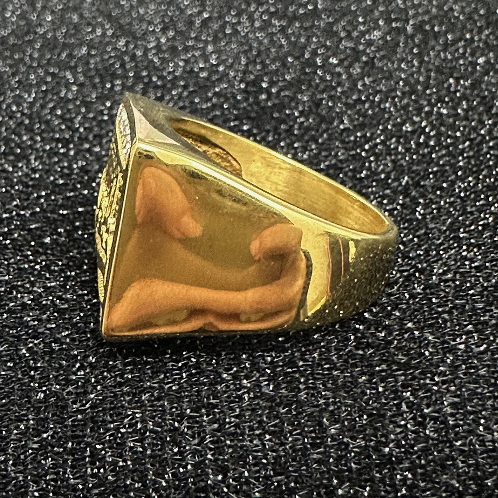 Hip Hop Trendy Ring Diamond Inlay 18K Gold Plated Exquisite Carving Suitable for Street Gangs Nightclub Parties 241209