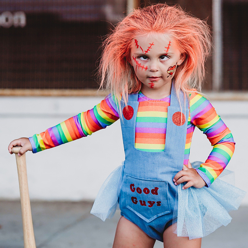 Clothing Sets Baby Girl Boy Halloween Clothes Set RomperLong Sleeve Shirt 2PCS Child Chucky Doll Evil Bodysuit Costume 27Y 230203