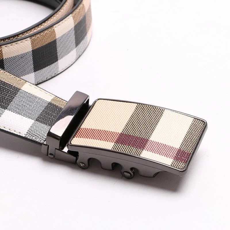 2024 new mens striped leather strap fashion strap mens leather strap authentic buckle M pure leather business casual strap X241209