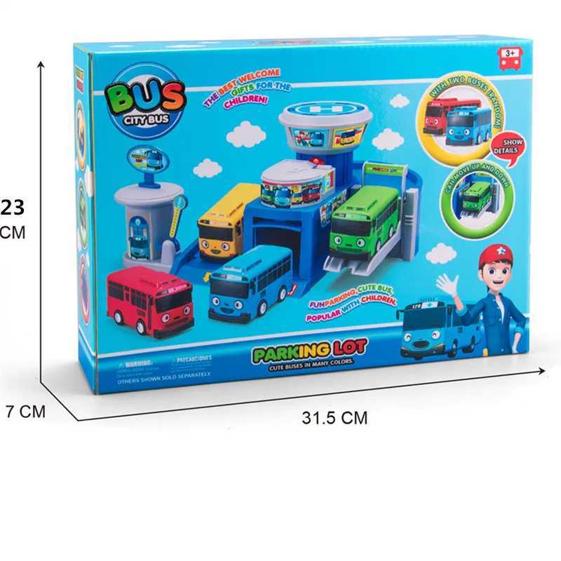 Korean cartoon toy bus set parking lot assembly garage city bus station headquarters model with 2 mini Tayo cars and childrens gifts X241209