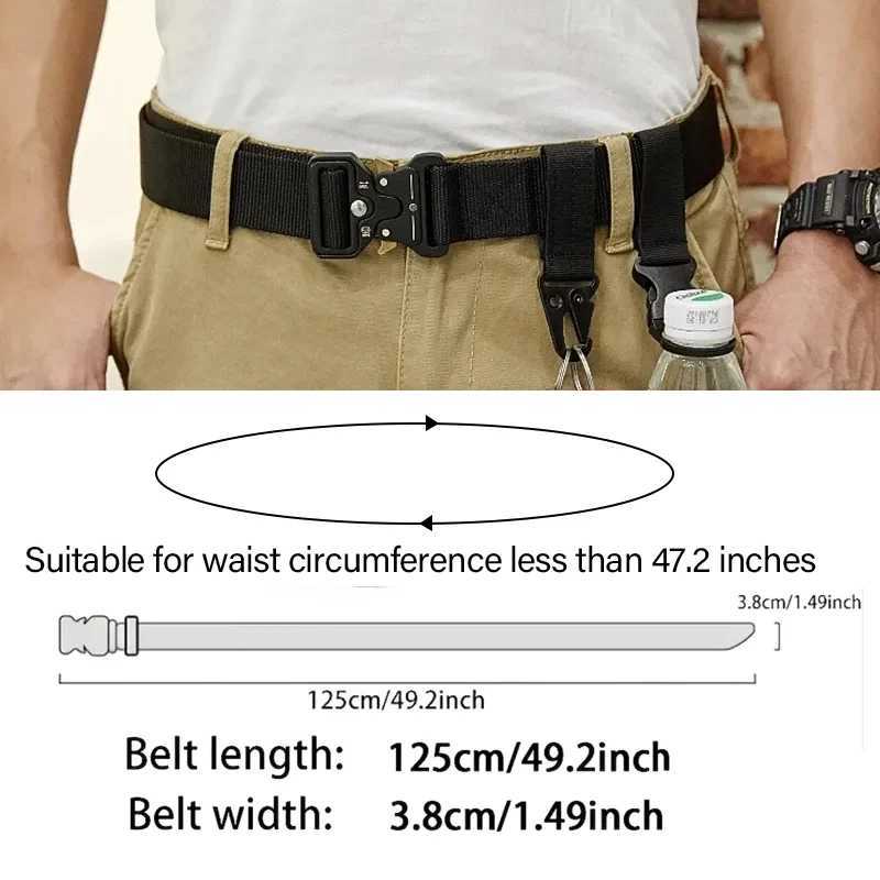 125cm mens outdoor hunting Mtifunctional belt buckle high-quality nylon belt cobra training canvas belt X241209