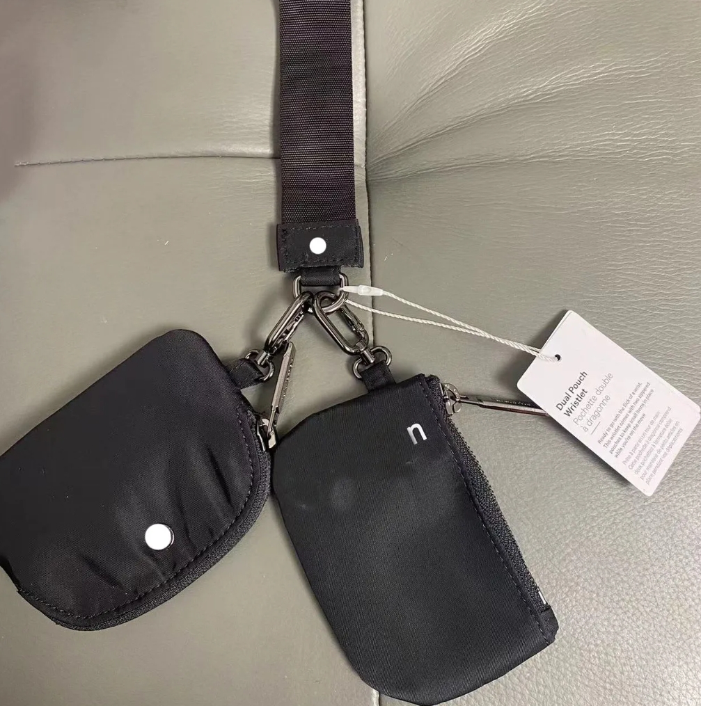 TOP 10 Colours Black White GOLd Yohain Bag Dual Pouch Mini Zip Around Wristlet Portable Keychain Wallet Coin Purse Pocket Wholesale 1209