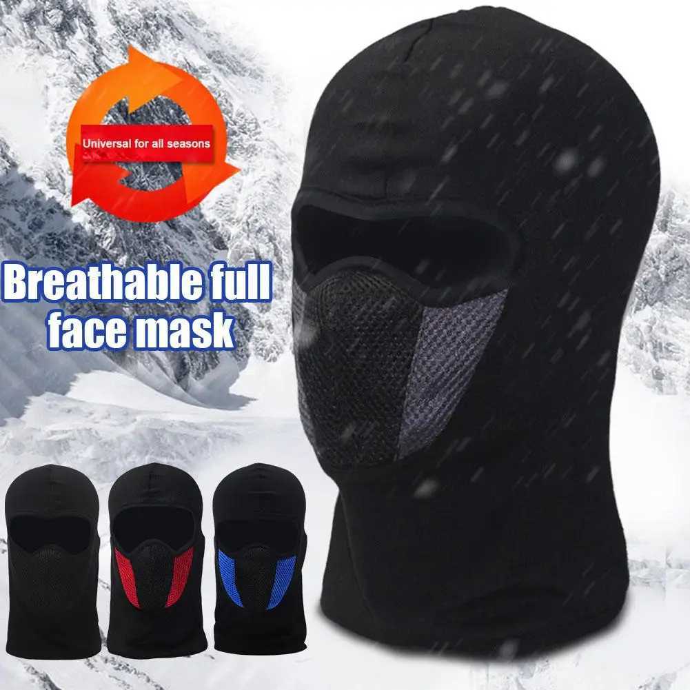3pcsBreathable Motorcycle Balaclava Full Face Mask Hat Cycling Sports Dustproof Windproof Scarf Headgear Men Women Neck Face TubesXJ241209