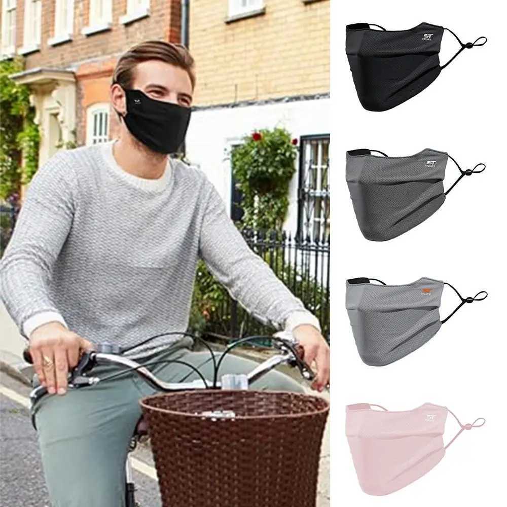 3pcsNylon Face Cover Sun Protection Face Mask Reusable Breathable UV Face Shield Solid Color Washable Ice Silk Face MaskXJ241209
