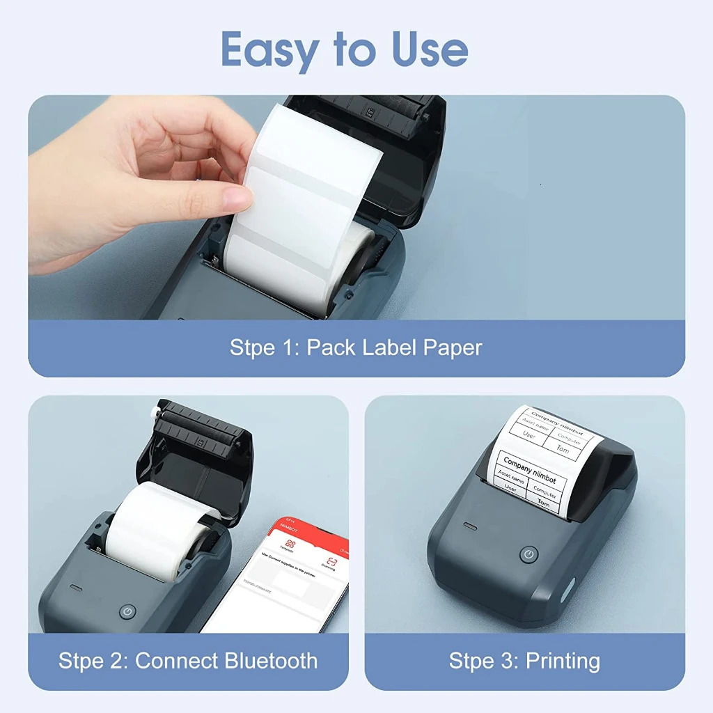 NIIMBOT B1 label manufacturer portable handheld thermal printer mini barcode QR code sticker 20-50mm paper roll manufacturer cable label 241206