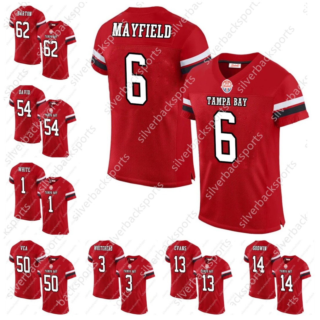 2024 2025 Custom Mens/Youths ed Jerseys 6 Baker Mayfield 13 Mike E 12 Tom Brady 25 LeSean Ane Winfield Jr. Buccaner American Football Jersey