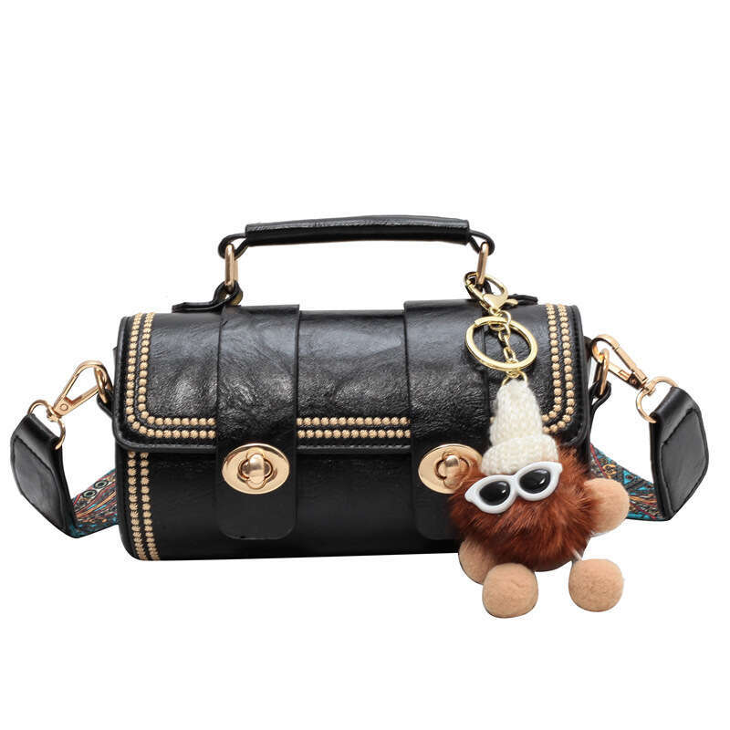Small Pack Women's 2023 New Fashion Versatile Crossbody High Sense Portable Boston Cylinder Bag