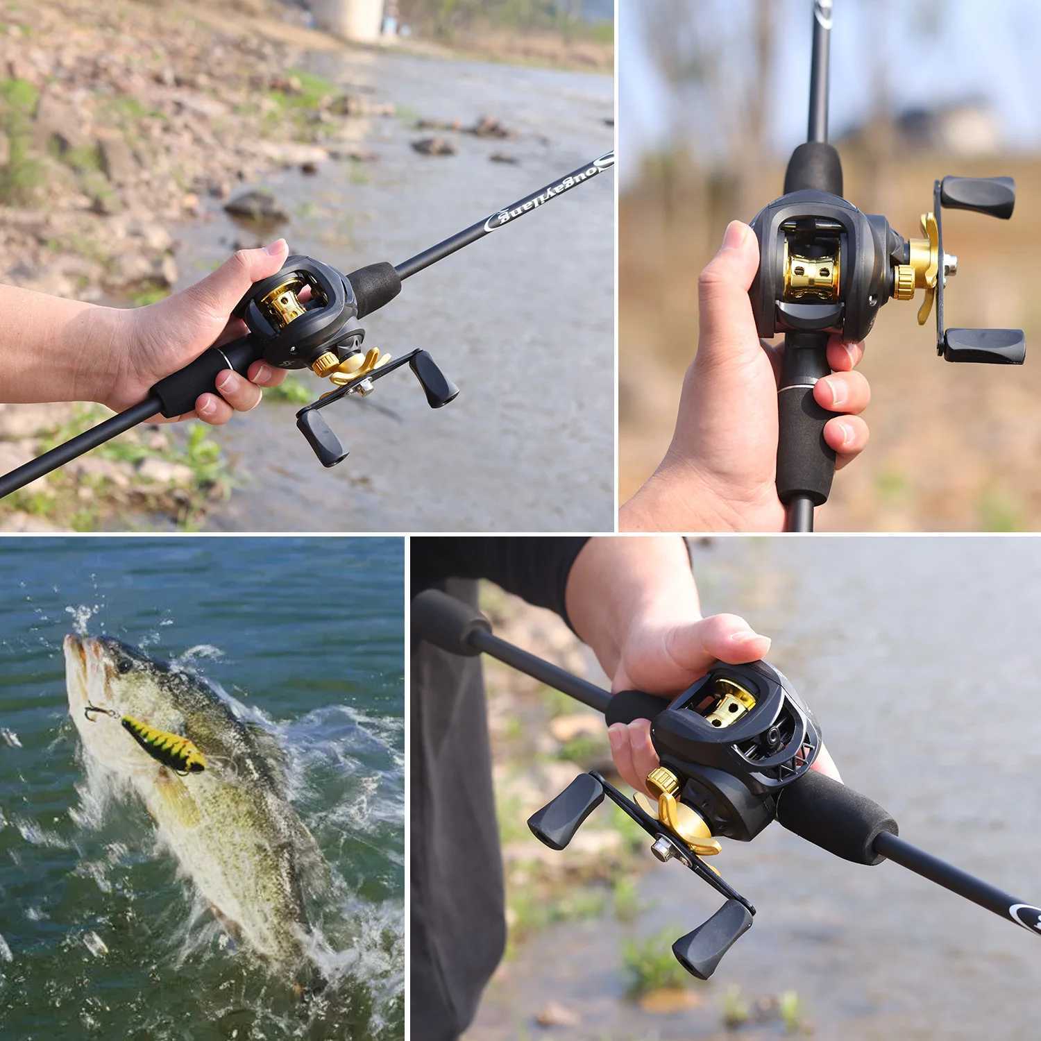 Sougayilang New Baitcasting Fishing Reel 7.2 1 High Speed Gear Ratio Max Drag 8kg Casting Reel for Trout Pike Bass Fishing PescaXJ241209