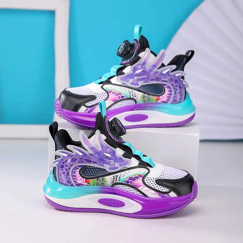 Childrens shoes boys sports shoes luxury basketball shoes for children aged 4 to 12 dragon designer summer anti slip tennis sports boys shoes X241209