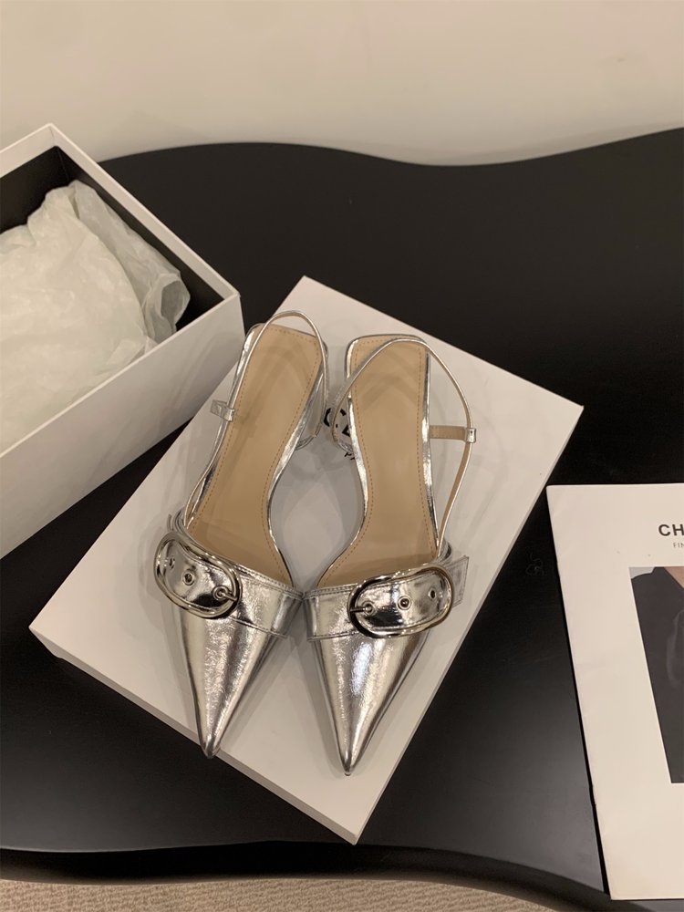 2025 free shipping high-heeled shoes designer dress shoes for womens Pointed single shoe black begei sliver brown Fashionable and versatile