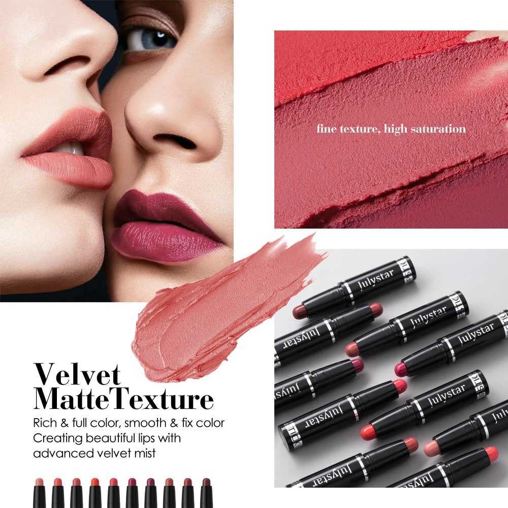 Rose Pitaya Matte Lipstick Velvet Waterproof Long Wear High-pigmented Lipgloss 10 Colors Fruite Lip Liner Pencile CosmeticsXJ241209