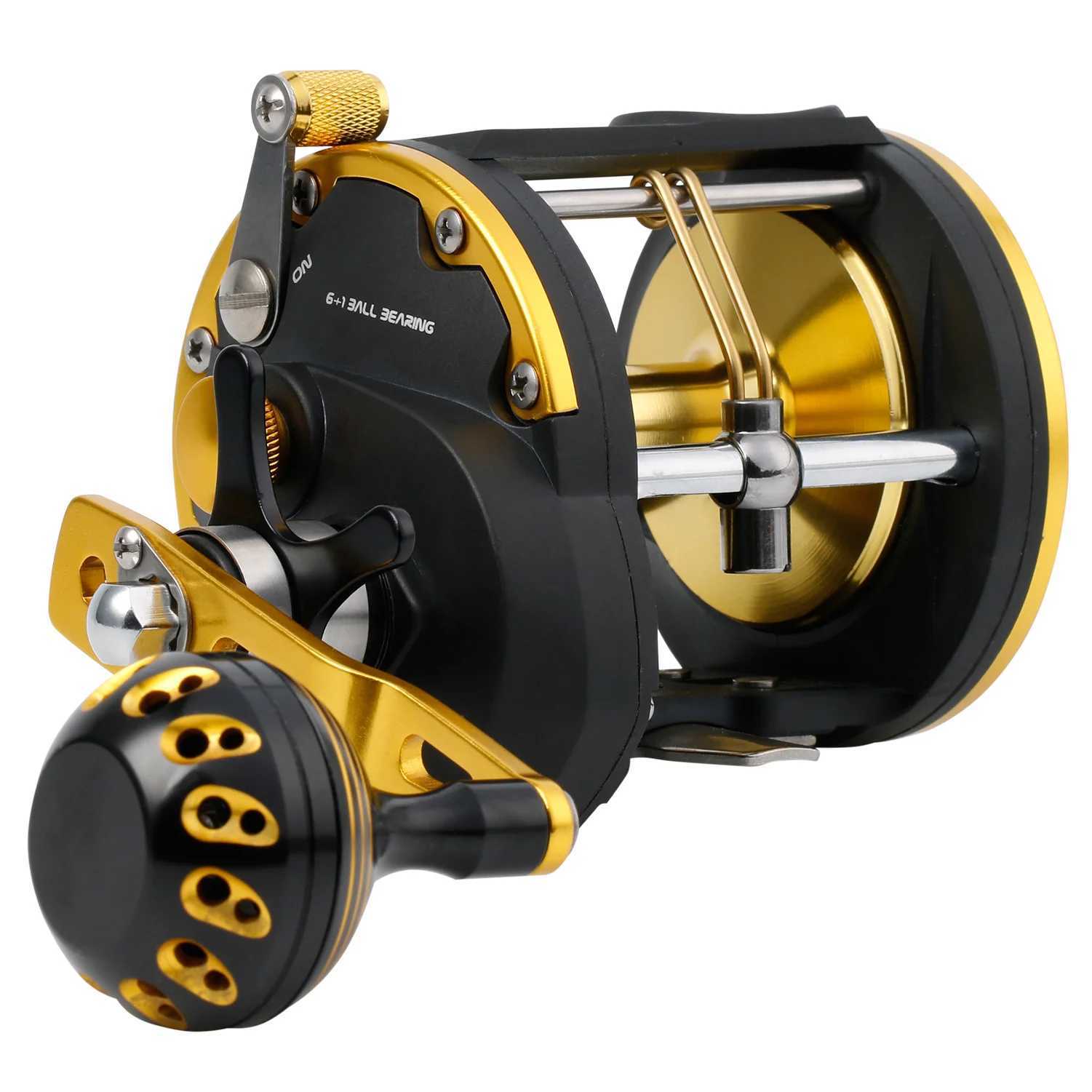 Sougayilang Trolling Reel Saltwater vel Wind Reel Drag Reels Boat Fishing Ocean Fishing for Sea Bass Grouper Pesca 6+1BB/4.1 1XJ241209