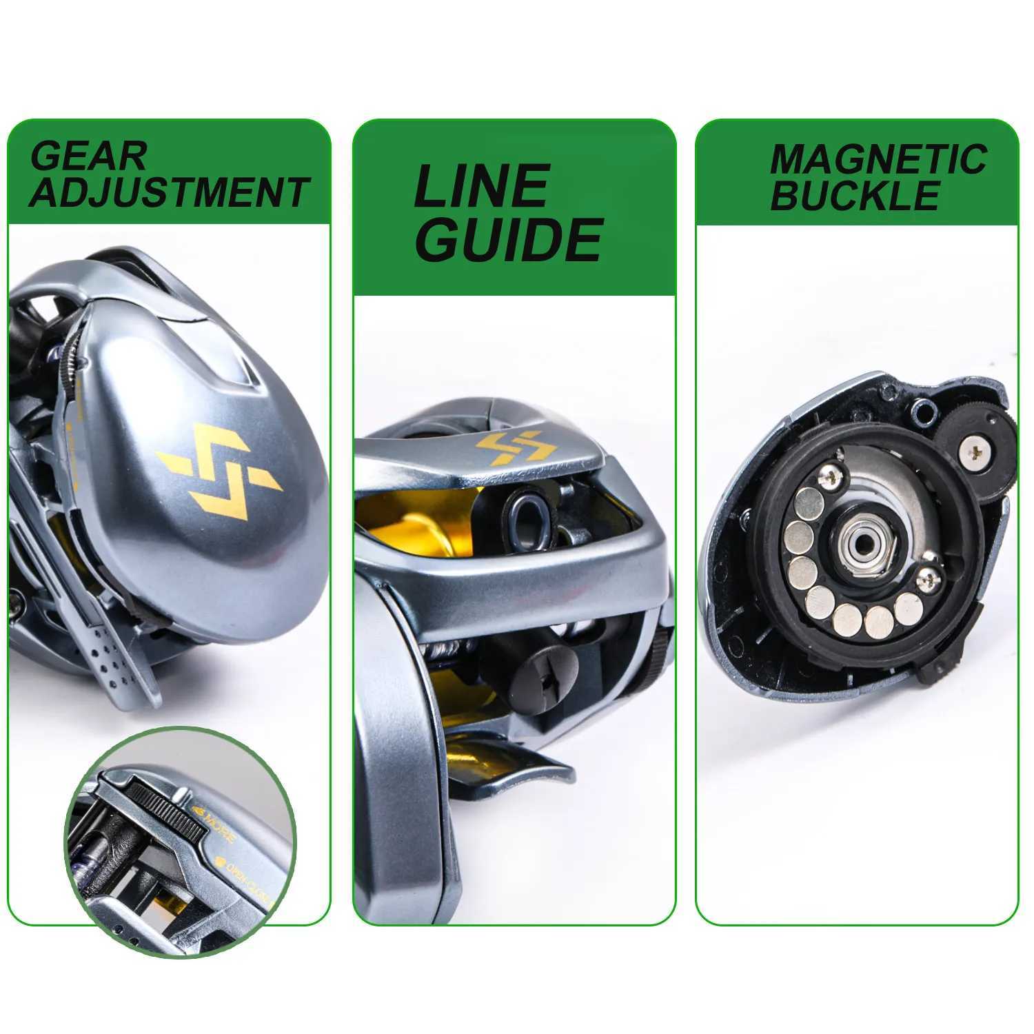 Sougayilang Baitcasting Reel 8KG Max Drag 11+1 Bearing 7.6 Gear Ratio Braking Syst Fishing Reel Baitcaster Reel PescaXJ241209