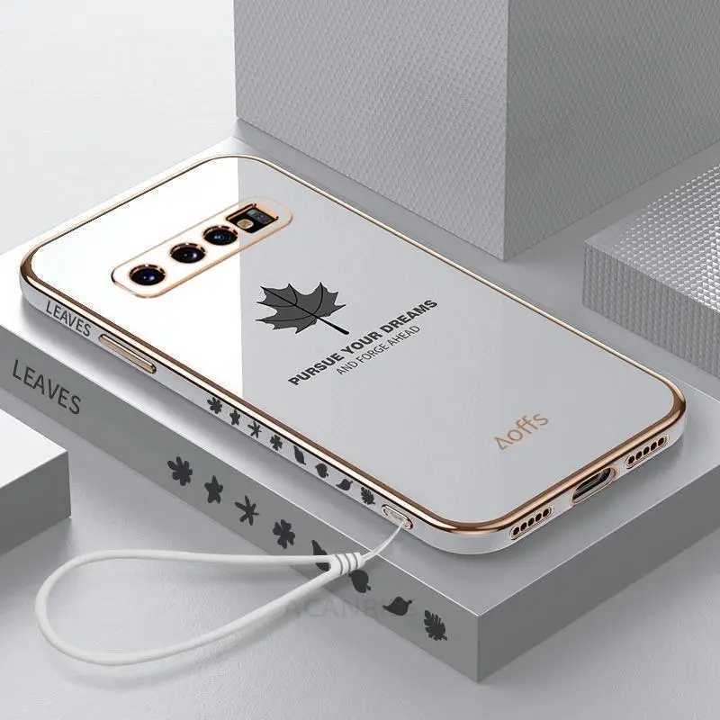 S 10 20fe Luxury Maple Leaf Tether Box for Galaxy S10 Plus S20 Ultra Fe S21 S22 Flat Silicone Cover S10plus Note10 M241209