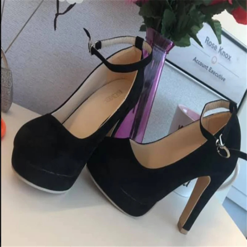 Woman Pumps Autumn Thick Suede 10CM High Heels Shoes OL High-heeled Female The Trend of Ultra High Heels Female Shoes 241209
