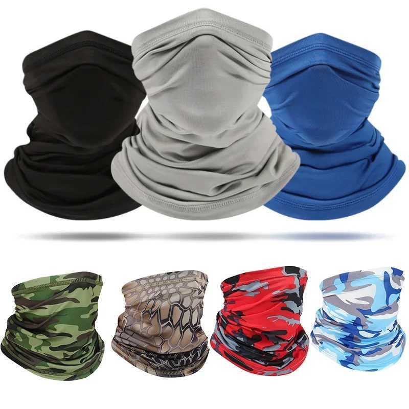 3pcsUV Protection Scarf Ice Silk Face Cover mask Neck Tube Quick-drying Outdoor Fishing Cycling Magic Motorcycle Breathable BandanaXJ241209