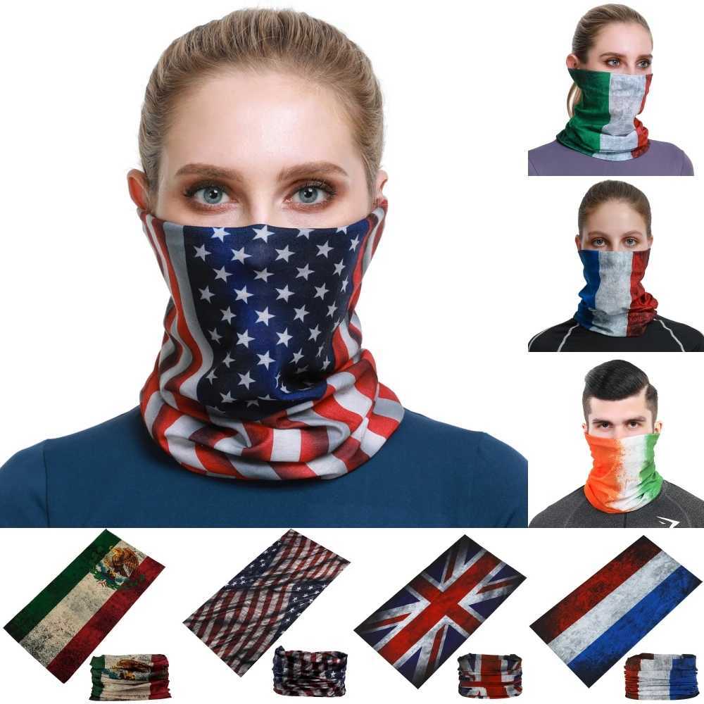 3pcs14 Styles Vintage Flag Design Cycling Bandana Multi Use Unisex Outdoor Sports Face Mask Tube Balaclava Neck ScarfXJ241209