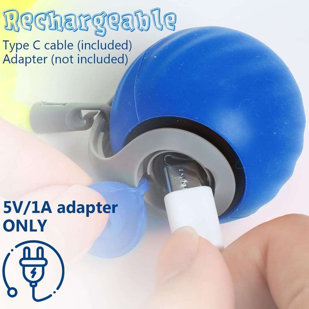 2.0, Speedy Toy, Balls, Automatic Moving Balls for DogToy Ball, Self Rolg Smart Toy Ball Interactive Cat Toys with Tail (Blue)