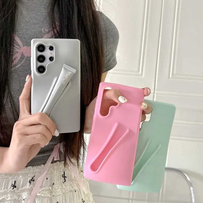 Designer Phone Case For Galaxy S24 Ultra S23 Plus A14 A54 Fun Lip Gloss Cover M241209