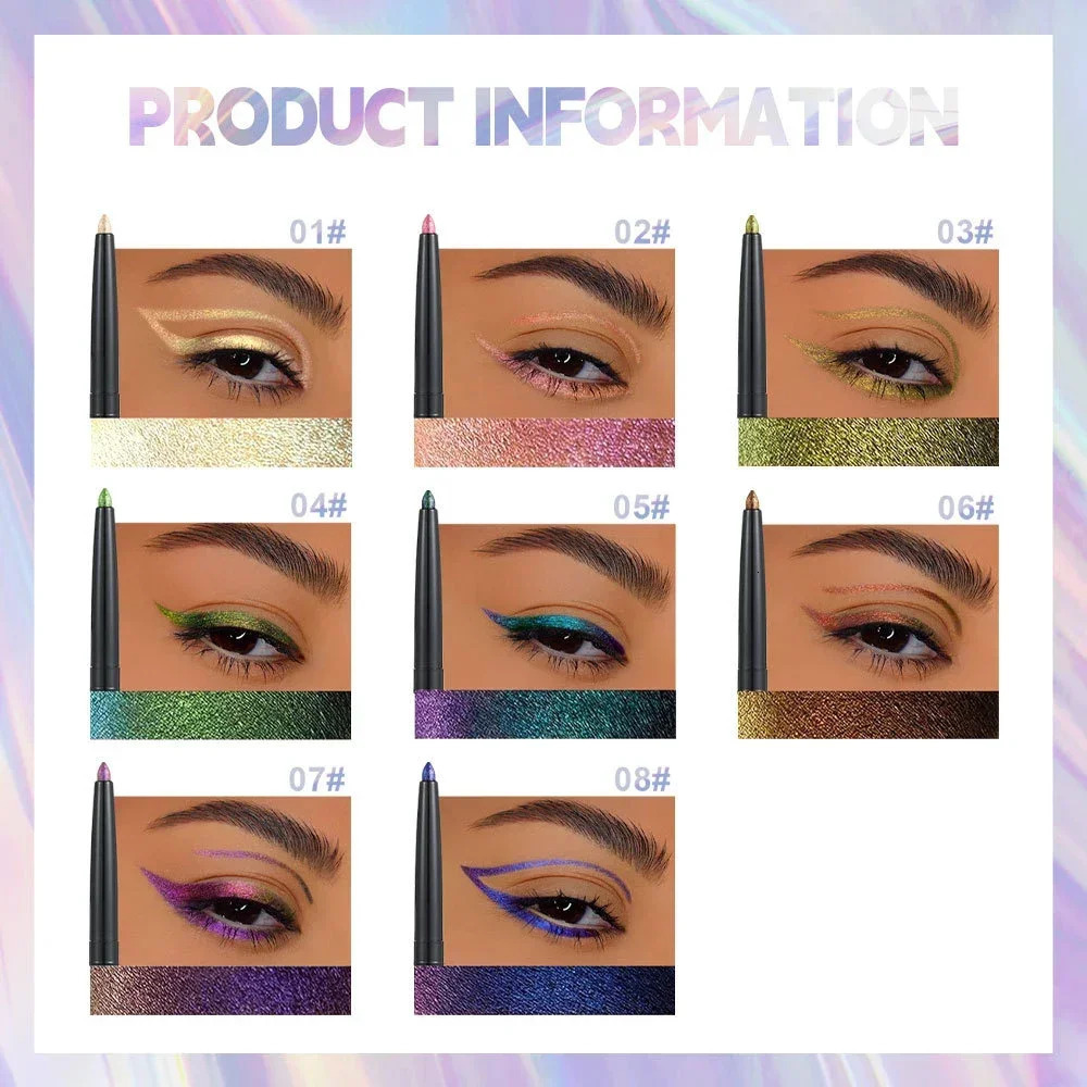 Chameleon Eyeliner Gel Pen Waterproof Chameleon Eyeshadow Pencil Long Wear MultiChrome Eyeliner Glitter Highlights Eye Makeup 241209