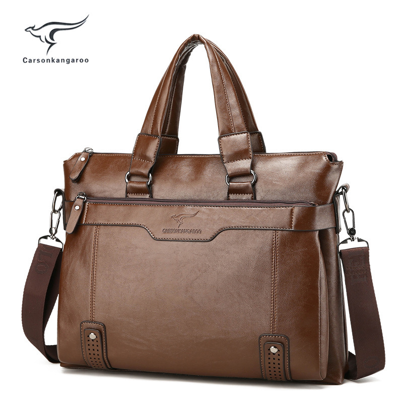 Designer's new laptop men's leather business horizontal and vertical cowhide casual bag, single shoulder crossbody bag