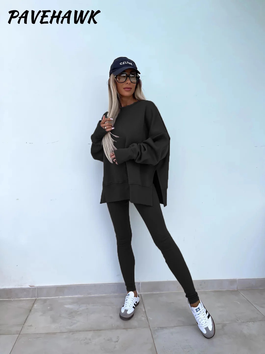 Women Autumn Winter O Neck Hoodie Legging Suit Casual Slim Fit Elegant 2 Piece Sets Solid Sport Pullover Trousers Jogger Outfit 241209