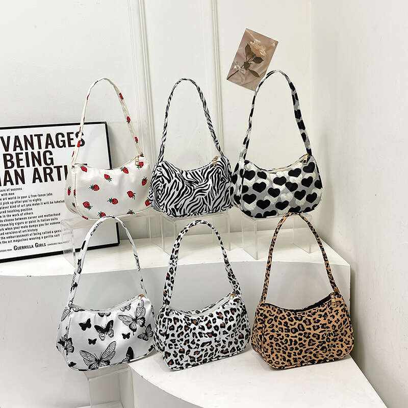Small women 2024 new printed canvas fashion Korean version shoulder women's armpit bag