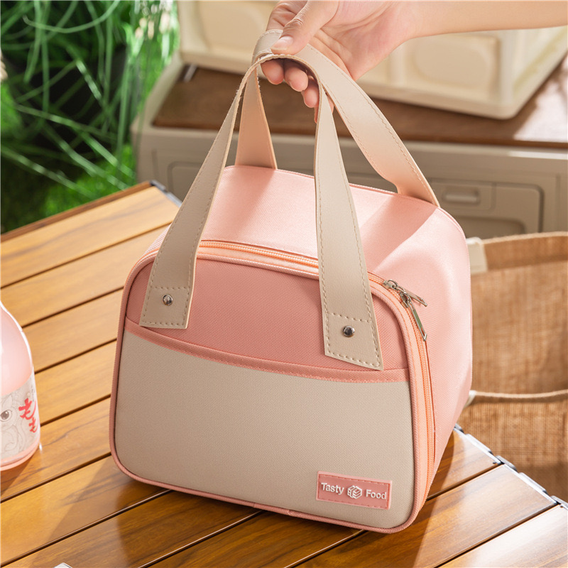 New trapezoidal insulated with thickened aluminum foil New lunch box, portable ice pack, office workers bring food, bento bag, front opening meal bag