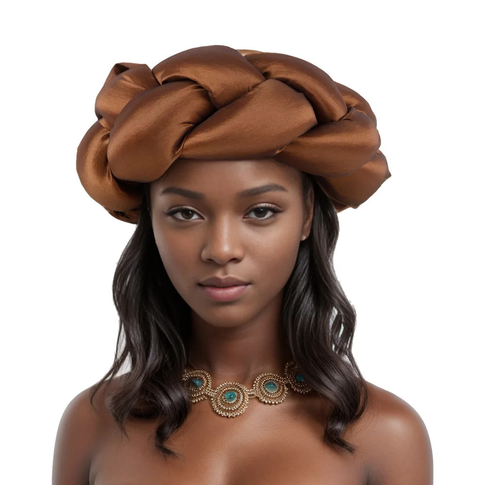 Women Headband Nigeria Headwear Headwrap Hat Elegant Muslim Turban Fashionable Bandanas Breathable for Women Daily Parties Eveni 241209