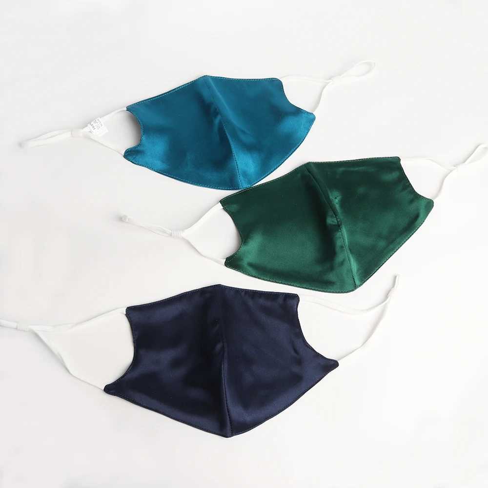 3pcs100% Double Silk Mouth Mask for Women Men Dustproof Adjustable Breathable Face Beauty Mask Summer Sunshade Reusable Face MasksXJ241209