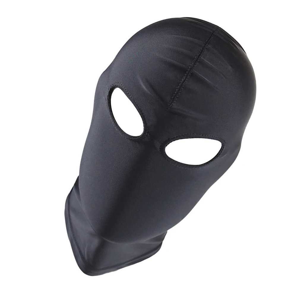 3pcsUnisex Breathable Black Full Face Cover Spandex Zentai Costume Mask Hoods black cool man woman face maskXJ241209