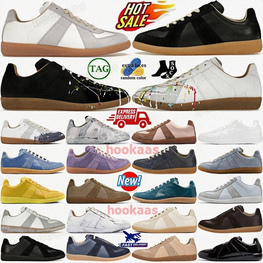 German Army Trainer gats designer sneakers gat shoes paint splatters maison White Grey Black Nude Nutmeg Brown mensoYyo#