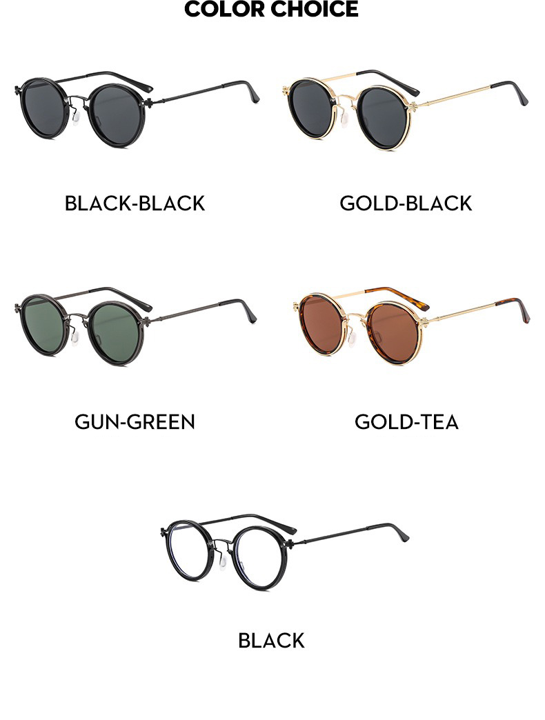 Fashion men's round metal full rim glasses personalised deconstructed glasses suitable for travelling and taking photos