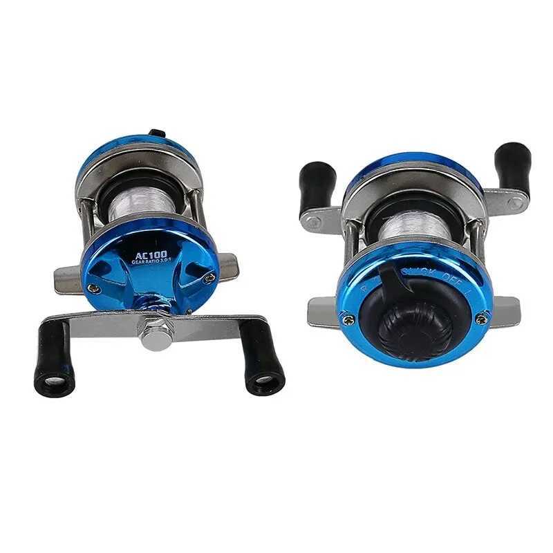2024 Mini Fishing Reel Winter Fishing Doub Rocker Arm MetalMain Belt LineXJ241209