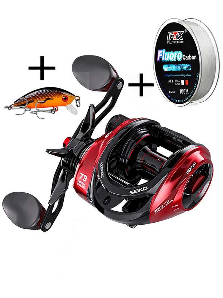 KURODA Baitcasting Reel 10KG Max Drag 18+1BB 7.2 1High Speed Jig Wheel Metal Line Cup Sea Jig Wheel For Catfish Bass CarpXJ241209