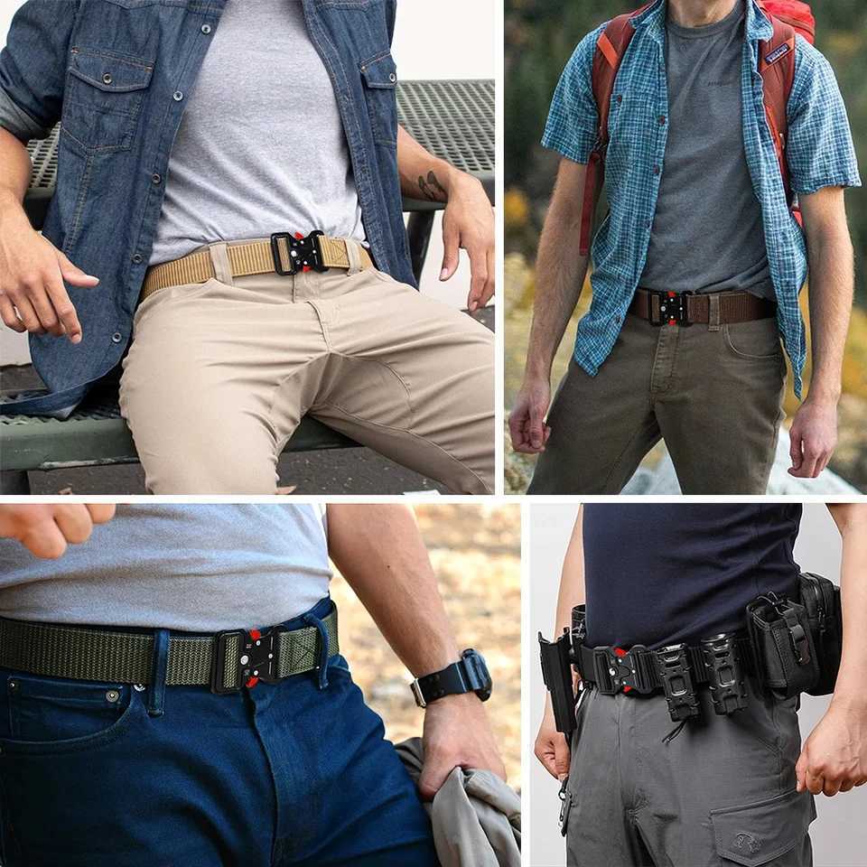 125cm mens outdoor hunting Mtifunctional belt buckle high-quality nylon belt cobra training canvas belt X241209
