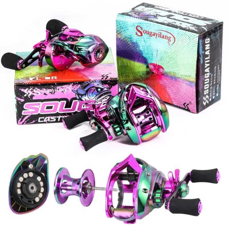 Colorful Baitcasting Reel 7.2 16.5 1 Gear Ratio Max Drag 8kg Brake Fishing Reel Carp Fishing TackXJ241209