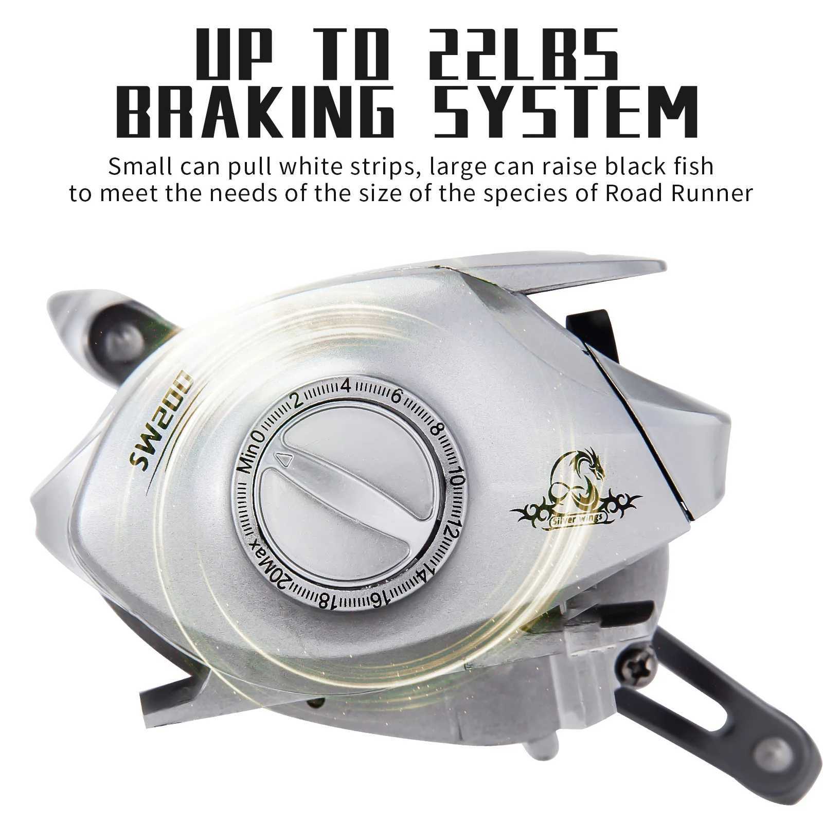 HAUT TON Silver Wings Baitcasting Reel 7.2 1 Gear Ratio Smooth 22 Lbs Drag Syst Stainss13BB Ideal for Freshwater SaltwaterXJ241209
