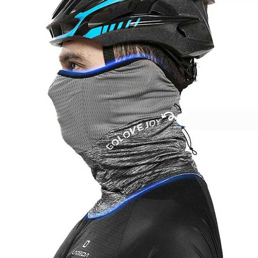 3pcsIce Silk Half Face Mask Waterproof Riding Bandanas Camping Climbing Sunscreen Turban Magic Veil Scarves OutdoorXJ241209