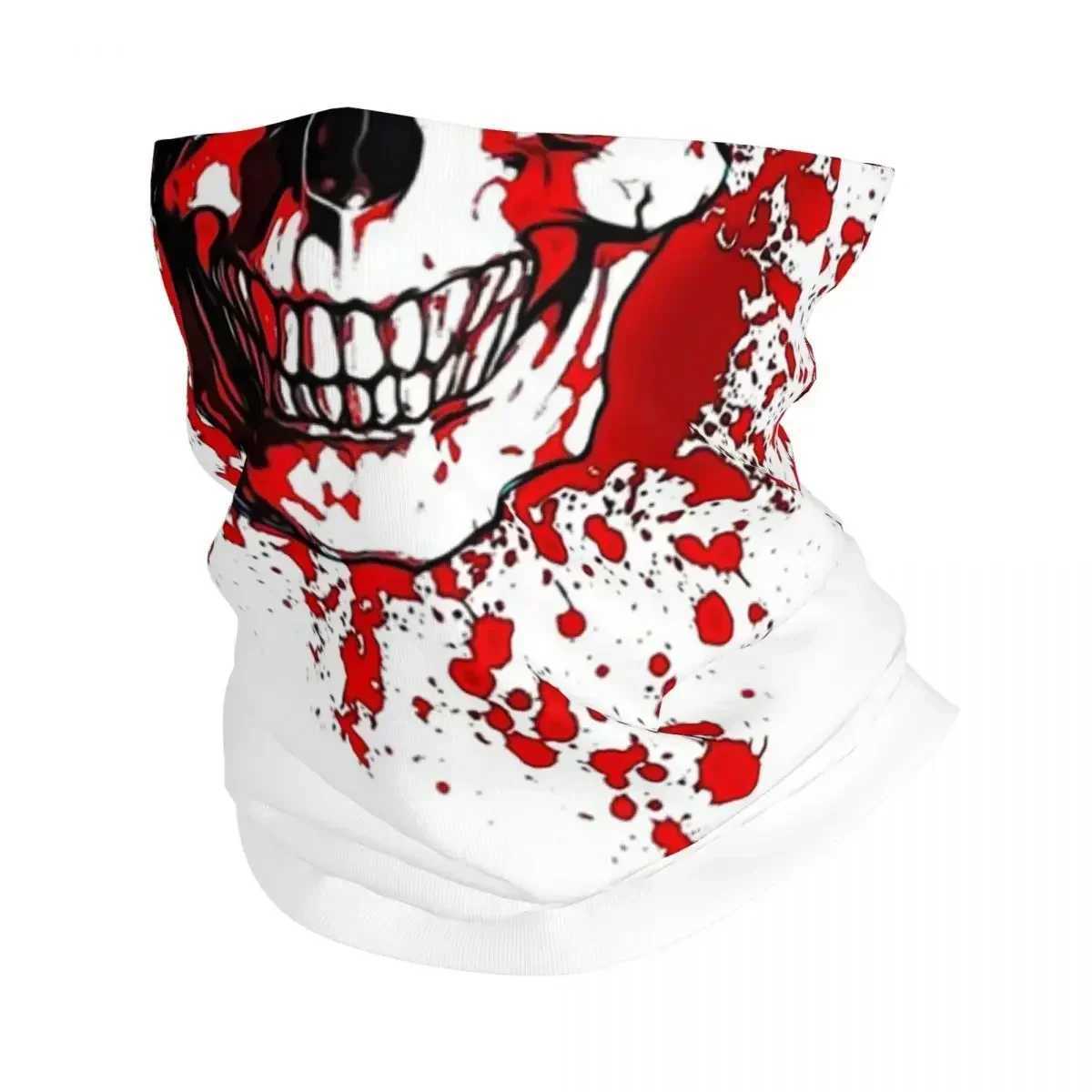 3pcsSkull With Red Blood Stains Bandana Neck Gaiter Printed Mask Scarf Multifunction Headwear Riding For Men Women Adult WindproofXJ241209