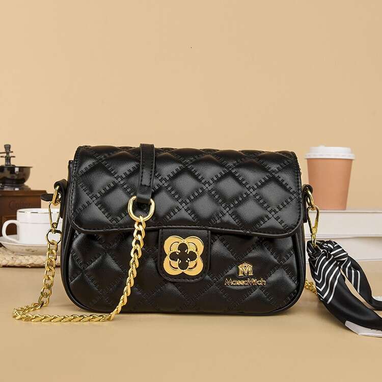 Ling grid red fashion style fragrance chain casual versatile mini light luxury Korean version popular small bag