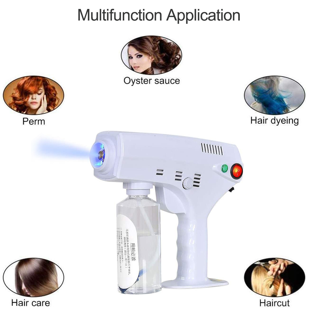 Portable Nano Steam Sprayer Hot Dyeing Care Blue Micro Mist Hine Spray Gun Hair Steamer Trigger