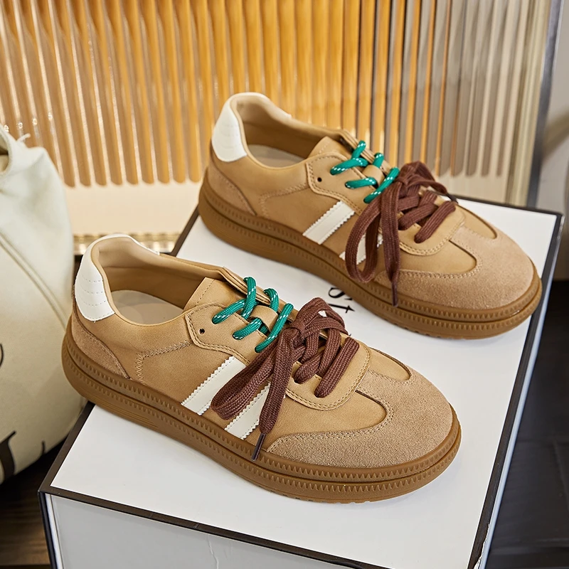 Women's German Training Shoes Non-slip Flat Sneakers Shoes Women's Color Matching Comfortable Student Shoes for Female